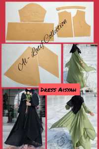 pola instan / pola jiplak DRESS AISYAH