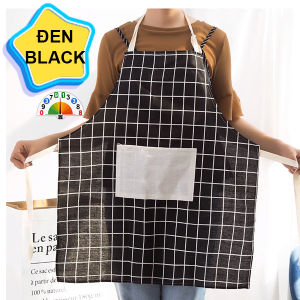 Tạp Dề Nhựa Chống Thấm Nước Tạp Dề Chắn Văng Dầu Mỡ In Caro Phụ Kiện Nhà Bếp