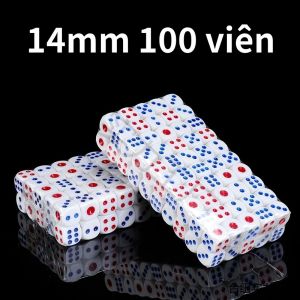 100 VIÊN xí ngầu cao cấp 14 li (14mm) (xúc xắc cao cấp xí ngầu xương)