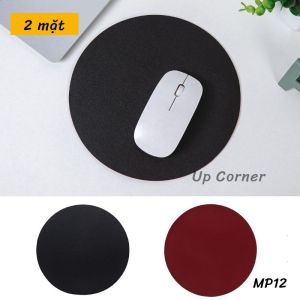 Miếng Lót Chuột 2 Mặt Da Tròn Màu Pastel Không Thấm Nước 22cm