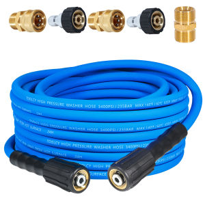 TOOLCY Wearproof Pressure Washer Hose 30ft 3400 PSI Kink Resistant Power Washer Hose 1/4 in. Replacement Power Wash Hose with M22 and 3/8" Quick Connection Kit for Gas & Electric