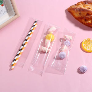 [Eqrbtl] ถุงขนมยาวปิดผนึกในตัว100ชิ้นถุงขนม5x20ซม. ถุงเเพรทเซลถุงปิดผนึกได้สำหรับบรรจุลูกอมของขวัญที่ชอบ