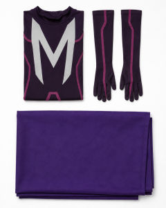 97  Magneto cos Clothing X X-Men Leader Costume Purple Cape Jumpsuit for Comic Con and Halloween Cosplay