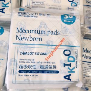 Tấm Lót Phân Sơ Sinh Akido Không Chứa Sulfate Khử Nước Dùng Một Lần 19x20cm Túi 30 Tấm