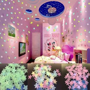 Tempel Bintang Stiker Glow In The Dark Star Sticker Isi Sekitar 100 pcs Menyala Dalam Gelap Malam