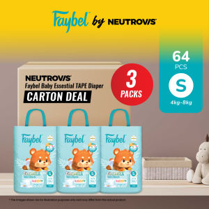 [3 PACKS BUNDLE DEAL] Faybel by Neutrovis Baby Essestial TAPE Disposable Baby Diaper - TAPE Series