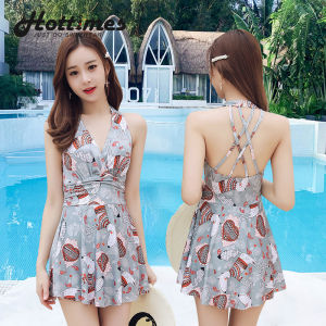 Korean Floral One-Piece Swimsuit for Women | Backless Dress with Padded Cups Elegant Beach & Pool Swimwear