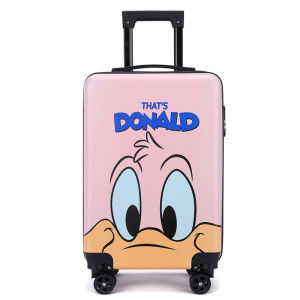 กระเป๋าเดินทางล้อลาก กระเป๋าเดินทาง 20นิ้ว ลายการ์ตูนเป็ดน้อยน่ารัก กระเป๋าเดินทางแบบมีล้ออเนกประสงค์สำหรับเด็กชายและเด็กหญิง สไตล์สัตว์น่ารัก