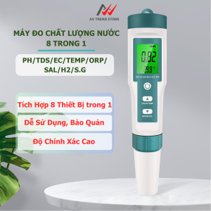 Máy Đo Chất Lượng Nước 8 Trong 1 Đo Độ mặn TDS EC H2 Nhiệt độ ORP SG PH Độ chính xác cao Dễ sử dụng chống nước ip67 - Avtrend store