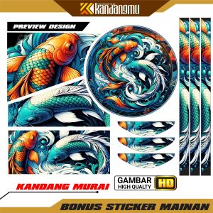 Jual sangkar murai Harga Terbaik & Termurah terupdate motif ikan koisayap srigala naga singa kartun 3d
