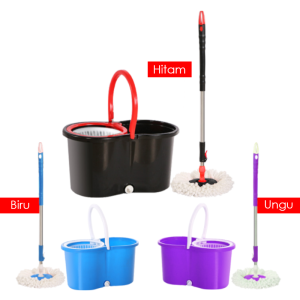 Party House - Alat Pel Lantai dan Ember Peras Spin Mop Ultra Mop - Alat Pel Lantai Praktis Super Mop - Peralatan Kebersihan Pel Lantai Super Praktis - Pembersih Lantai - TB-1