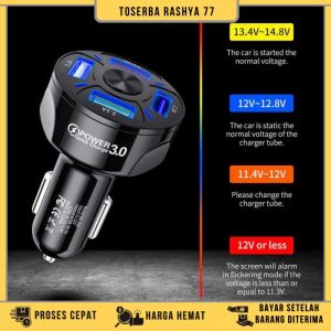 COD Taffware cas Hp Mobil Super Cepat / Fast Charging 4 Lubang / Alat Charge hp untuk di mobil 4 in 1 / Car Charger Mobil USB 4 Port QC3.0 35W 7A