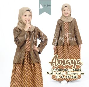 Setelan Kebaya Batik Anak Remaja Perempuan Umur 1-13 Tahun Motif Jumputan Tebal Halus Baju Seragam Batik Tradisional Anak TK SD SMP