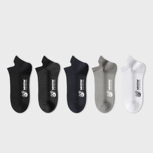 CMENIN  5 Cặp Harajuku Boat Socks Man Kháng khuẩn thoáng khí chống trượt Off White Mens Socks Khử mùi sang trọng Tất mắt cá chân MQL2A21018