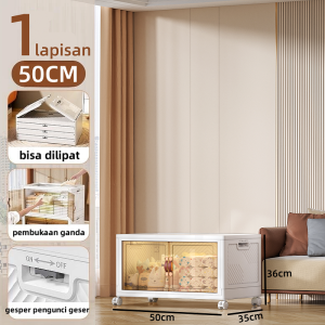 Plastik Storage Box Lipat Mainan Baju Organizer Kotak Penyimpanan Box Penyimpanan Serbaguna Plastik Lemari Storage Cabinet