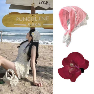 Ren pháp khăn hoa tam giác headdress Kẹp tóc hoa Phụ kiện tóc của phụ nữ mùa hè ảnh đa năng headscarf Headband