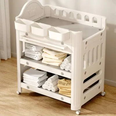 Kalaas Mobile Baby Changing Table with Drawers and shelf / nursery rack / new born essential bed / Changing Station Adjustable Height