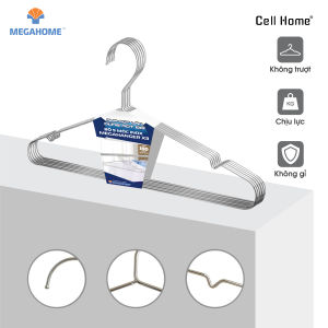 Bộ 5 móc Inox cao cấp MegaHanger thiết kế chữ V chống trượt chịu lực 15Kg