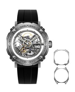 CIGA Design Automatic Mechanical Watch Magician Series Stainless Steel/Titanium Detachable Case Sapphire Crystal Fluororubber Strap Watches for Men and Women with 3 Shapes Case