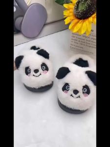 {READY STOCK}{READY STOCK}Childrens Cotton Slippers Indoor Home Furry Autumn Winter Slippers Winter Cotton Shoes Boys Girls Thick Sole Parent-Child Slippers