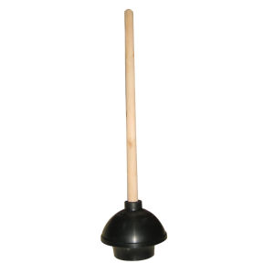 1pcs Heavy Duty Toilet Plunger with Double Thrust Force Rubber Cup and Wood Handle for Sink Toilet
