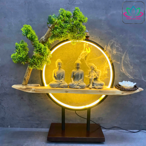 Thác Khói Phong Thuỷ Tiểu Cảnh Trầm Hương Tam Phật An Lạc Thiền An Shop Decor Không Gian Sống.