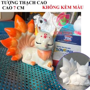 Tượng tô màu CỬU VỸ KIÊU SA CÁO 9 ĐUÔI thạch cao (Không kèm màu) đồ chơi cho trẻ