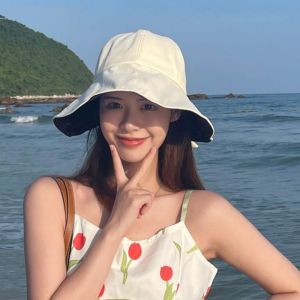 HEALMEYOU Adjustable UV Protection Hat Windproof Foldable Wide Brim Hat Women Sunscreen Hats Dome Fisherman Hat Beach