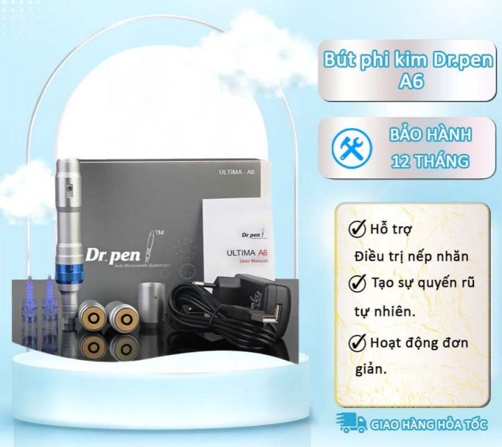 Máy Phi Kim Pen A6 Lăn Kim Cấy Phấn Cấy Tảo Máy Dr Pen A6 Bảo