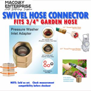 F32 Garden Hose Swivel Connector 3/4 Fittings Set Macolay Enterprise