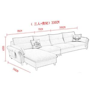 4 Seater L Shape Sofa with Fabric Cover Sofa 006