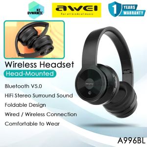 Awei A996BL Wireless Headset Stereo Surround Sound Wired Headset Wireless Headphone Awei Bluetooth Headset