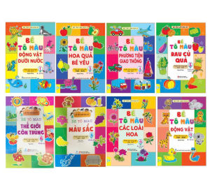 Sách - Bộ 6 cuốn Bé tập làm họa sĩ - Bé tô màu (Song ngữ Anh VIết) - ndbooks