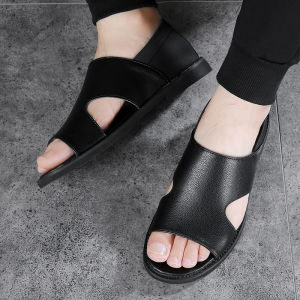 Free Shipping MenS Summer New Style Flat Lightweight Sandals Casual Outdoor Roman Beach Sandals Half-Slipper Style Casual Outdoor Roman Beach Sandals Half-Slipper Style