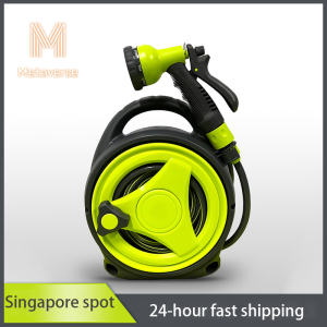 [Metaverse] Mini Garden Water Hose Reel Set 10 Meter Water Pipe Spray Gun Nozzle for Gardening/Car Wash Cleaning Simple Portable Water Pipe Storage
