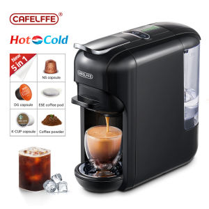 Cafelffe 5in1 Multiple Capsule Coffee Machine Cafetera Hot/Cold Espresso Machine 19Bar Dolce Gusto-Milk&Nexpresso Capsule ESE pod Ground Coffee