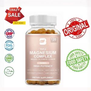 Triple Magnesium Complex 300mg Capsules Glycinate Malate Citrate Muscle Bone Heart Wellness
