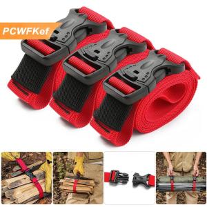 【PCWFKef】 2pcs nylon dây đeo hàng hóa có thể tái chế gắn hành lý Fastener dây với khóa xuống Lash vành đai gắn ngoài trời du lịch cắm trại công cụ