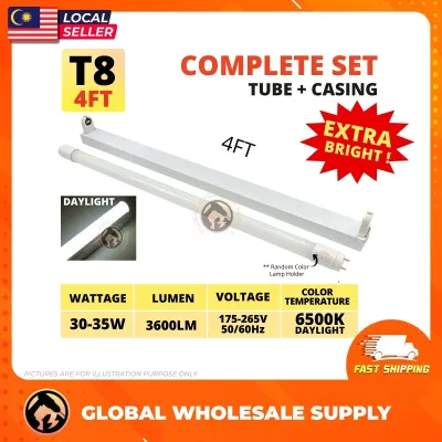 FULL SET 2FT 4FT T8 Lampu Kalimantang Set Led Tube Light Lampu Kalimantang LED Set Lampu Panjang LED Ceiling Light