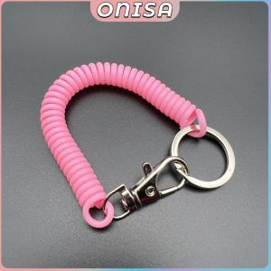 Onisa Coil Springs Keychain Retractable Spring Coil Leash Cord Safety Ropes Lanyard Snap Hook