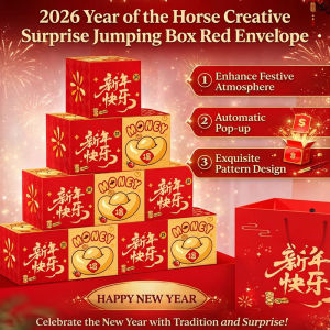 JMY-2026 Year of the Horse New Creative Surprise Jumping Box Red Envelope