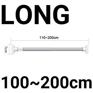 ZX HOMES LONG Punch-free Telescopic Clothes Rail Adjustable Shower Curtain Rods Simple Support Rod