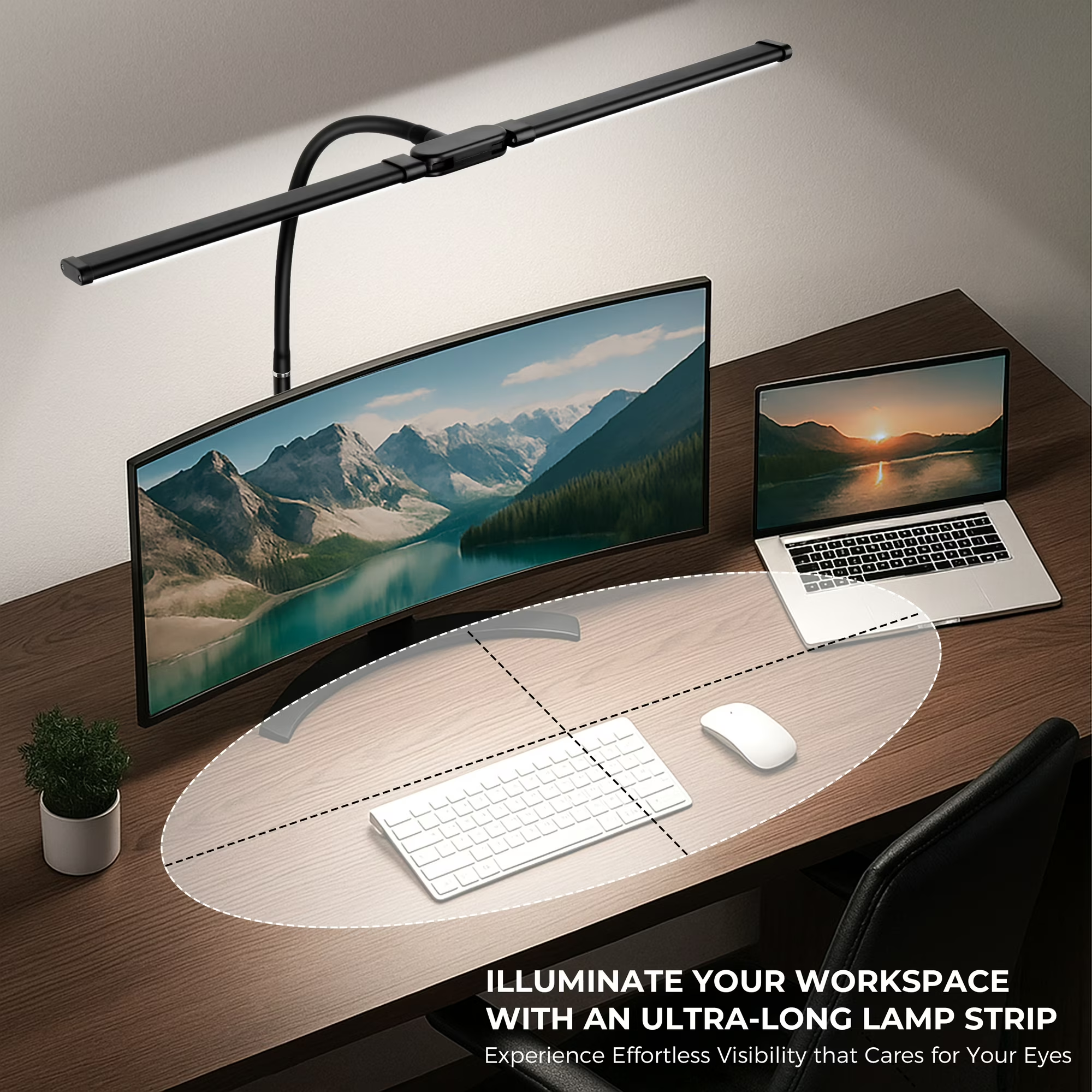 Double Head Scissor Arm LED Desk Lamp with Clamp Dimmable 3 Color Modes ...