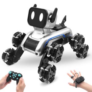 8WD Gesture Sensing Stunt RC Cars Toys Gifts for Kids 6-12 Year Old Boys Girls 2.4Ghz Remote Control Cars Cool Lighting with Music Gray