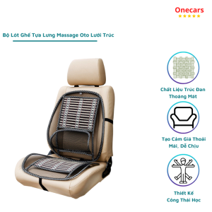 Bộ Lót Ghế Tựa Lưng Ô Tô Lưới Trúc Massage Lưng Chống Mỏi Chống Nóng Hiệu Quả - 1 Chiếc