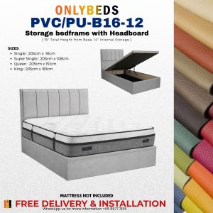 Storage Bed 16inc PVC/PU - [Single/Ssingle/Queen/King] - 12
