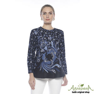 AI1AA Agrapana Original Abhitah Tunik Blouse Baju Batik Wanita Terbaru Couple Pasangan Lengan Panjang Cewek Modern Pekalongan Kapel Anak Muda Mewah Dewasa Kondangan Asli Perempuan Kerja Premium Ori
