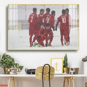 Tranh Laminate Tráng Gương - Tranh Treo Tường Cầu Thủ Bóng Đá Việt Nam