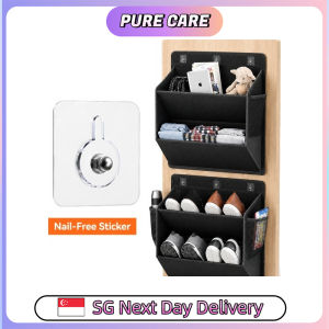 【Pure Care】 Wall-Mounted Shoe Organizer / Adhesive Fabric Storage Bag for Shoes RV and Home Accessories