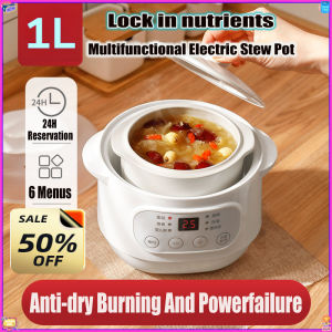 【Ready Stock】KONKA 1000ML Electric Stew Pot Water-Proof Stew Auxiliary Food Pot Soup and Porridge Safety 12H Reservation Multi-Function Stew Pot 电炖盅/煲粥-COD